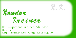 nandor kreiner business card